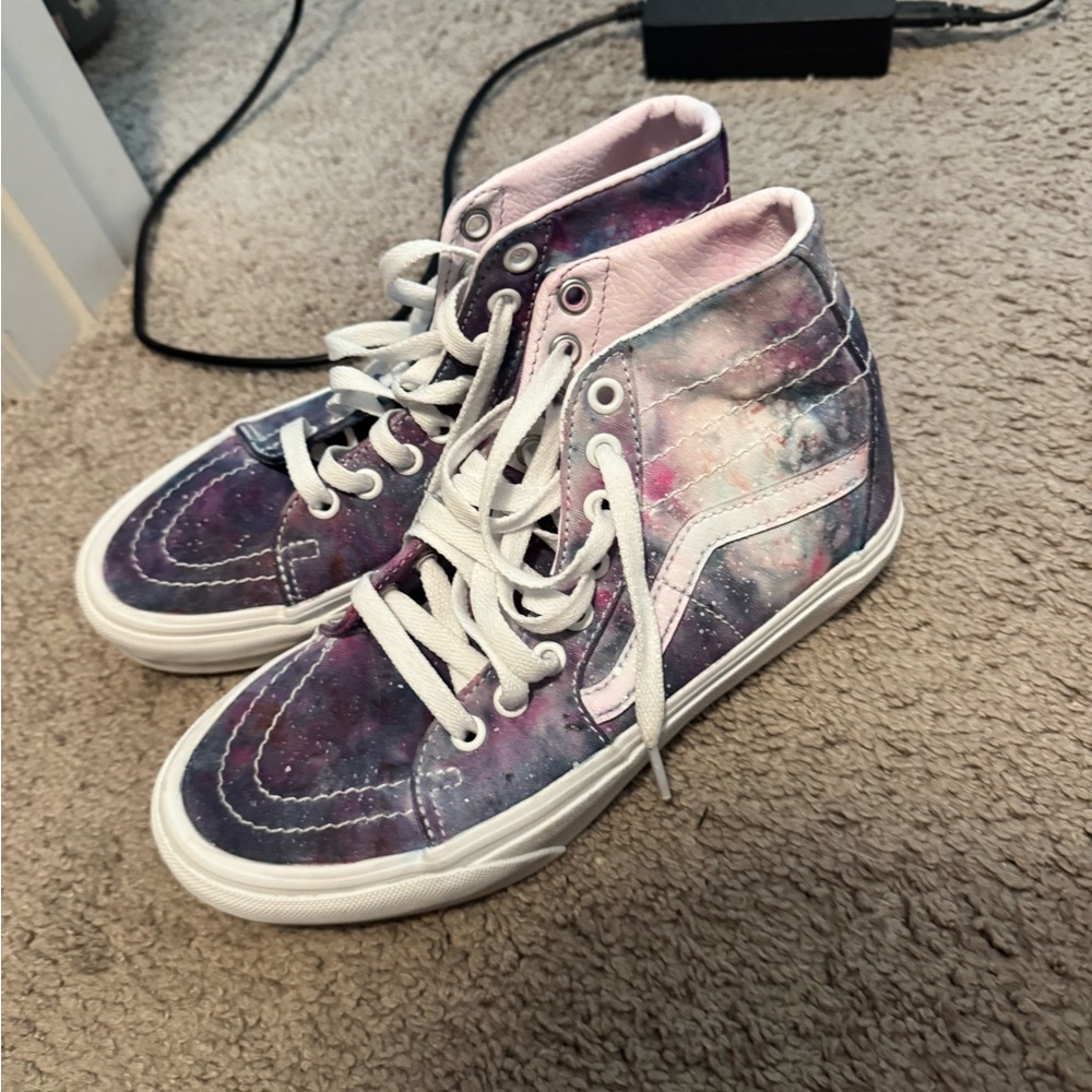 Vans Purple and White High-Top Sneakers